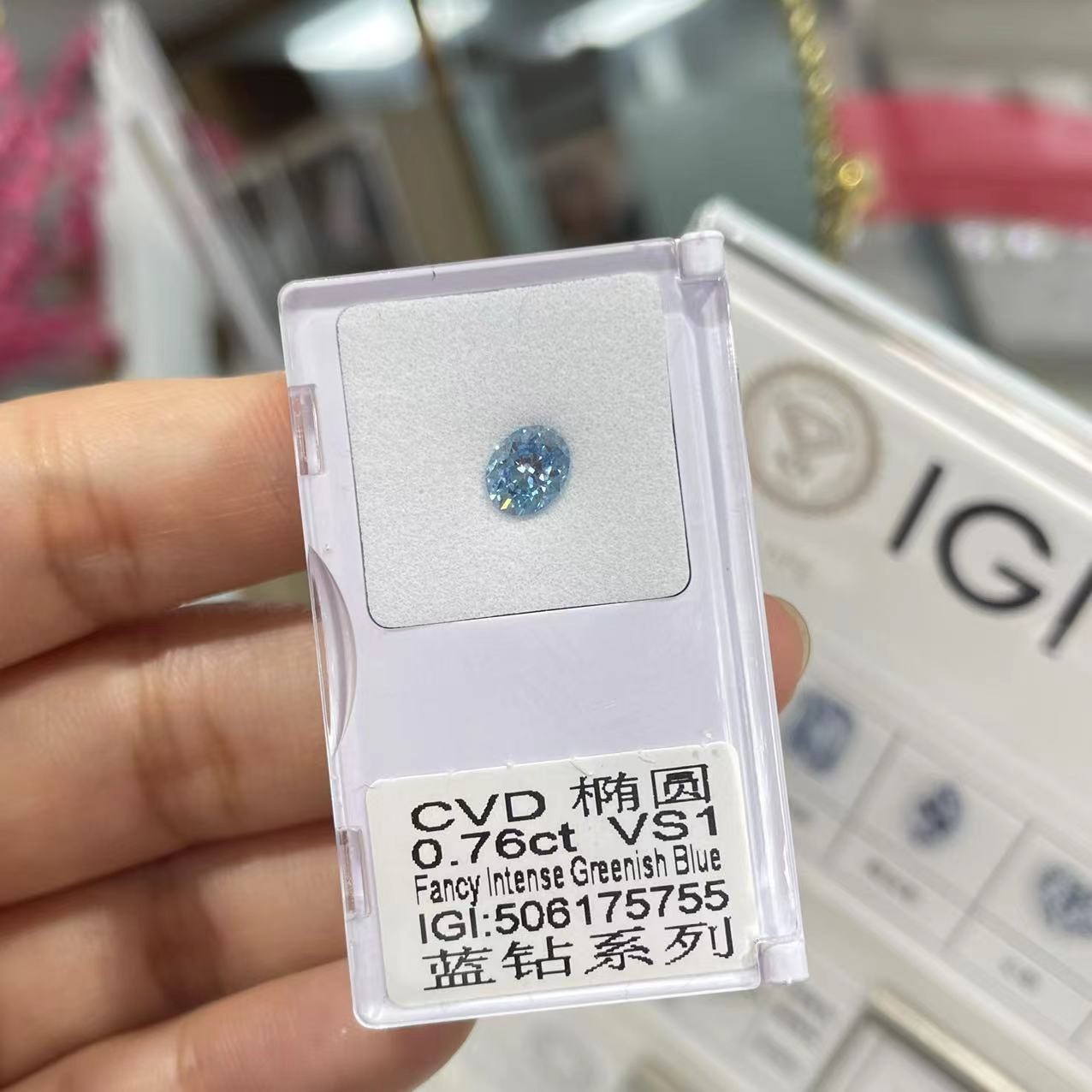 Small Lab Grown Blue Diamonds 0.6ct 0.7ct 0.8ct 0.9ct IGI Certificate