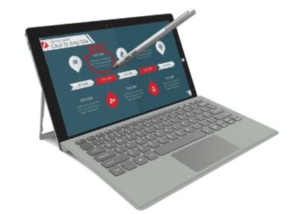 11.6 inch 12 Inch Touchscreen Laptop 2 In 1 G+F 1920*1080 IPS 10000mAh Apollo Lake N3350