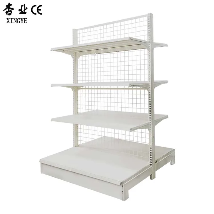 4 Layer Supermarket Display Rack Adjustable Shelf Height Removable