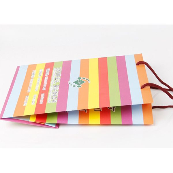 Multi Colors Printed Paper Shopping Bags Customized Logo For Gift Packing