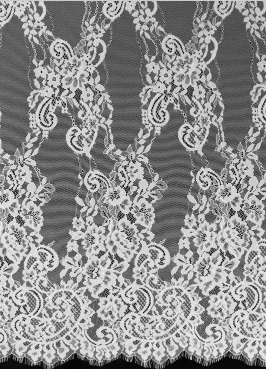 2017 Fancy Lace /Eyelash Lace Fabirc / French Lace Fabric/ Bridal Dress Fabric in Ivory/Black Color