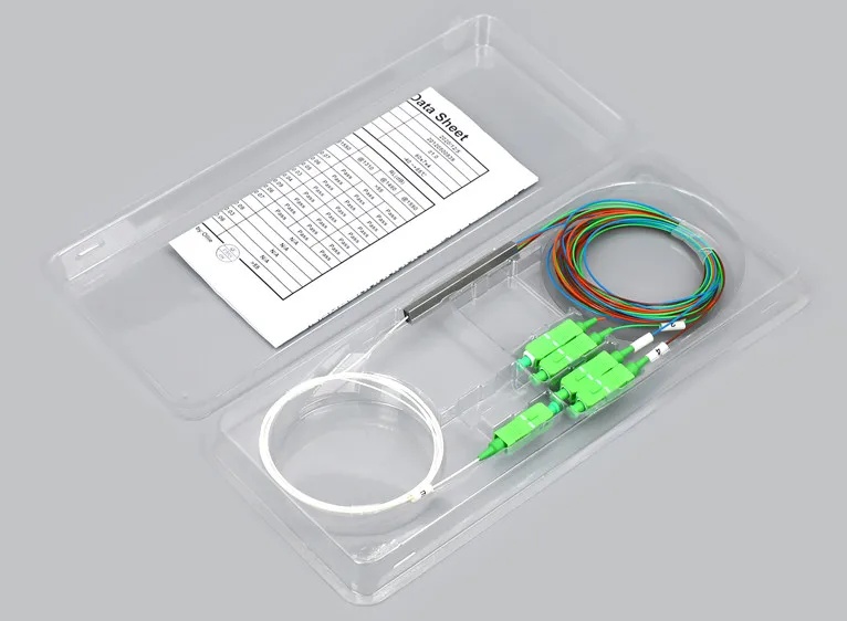 Operating Wavelength 2 Conductor PLC Fiber Splitter with FC/SC/LC/ST Connector