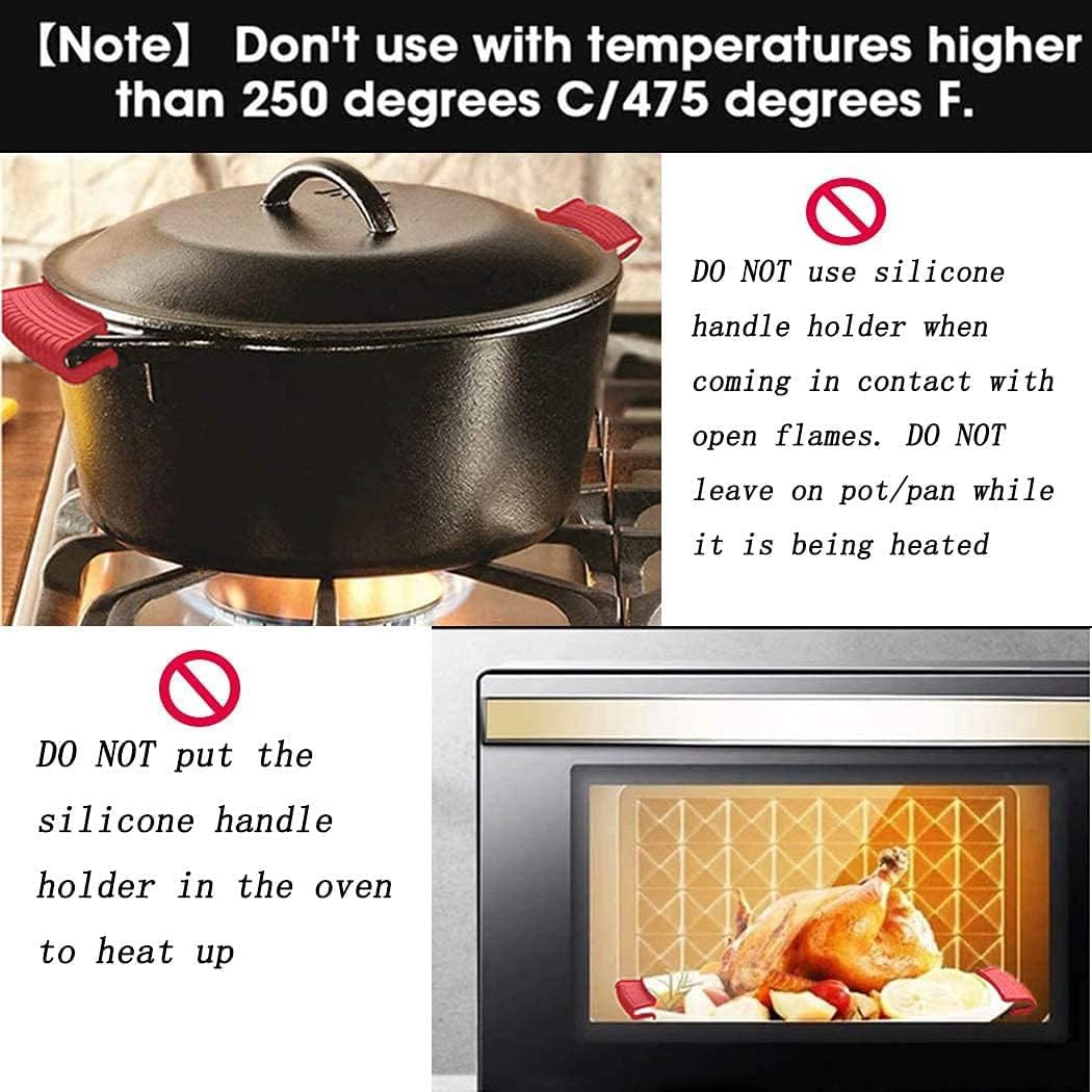 Silicone Hot Handle Holder Heat Resistant Cast Iron Skillets Handles Grip Covers For Pan Pot