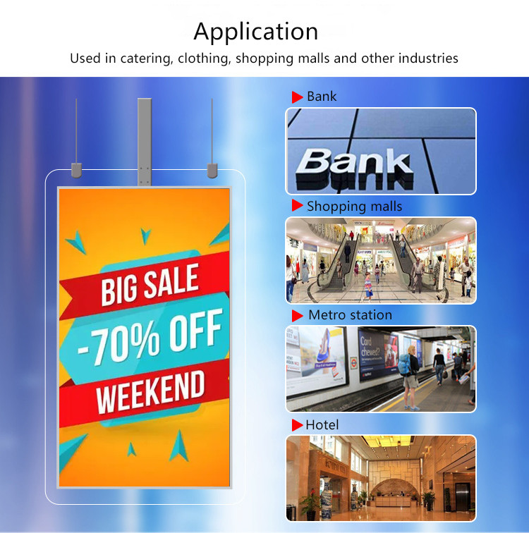 Shop 55inch Clear Lcd Digital Window Display Ceiling Hanging Double Sided