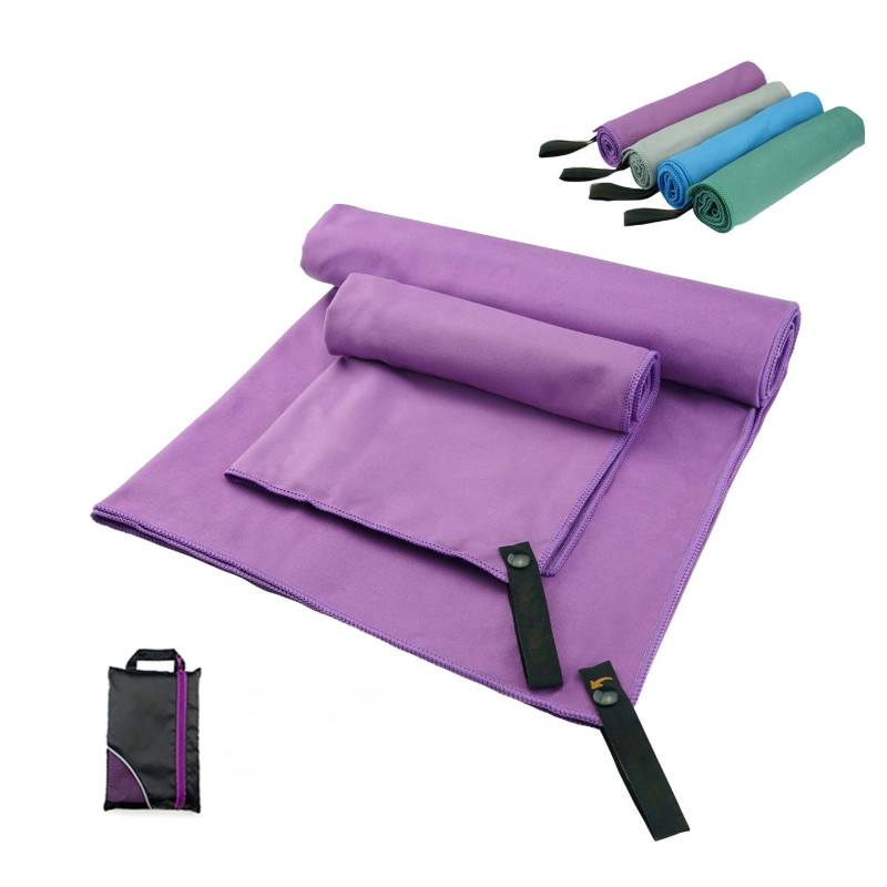 Purple Soft Waffle Microfiber Swimming Fitness Gym Hand Towel Super Absorbent