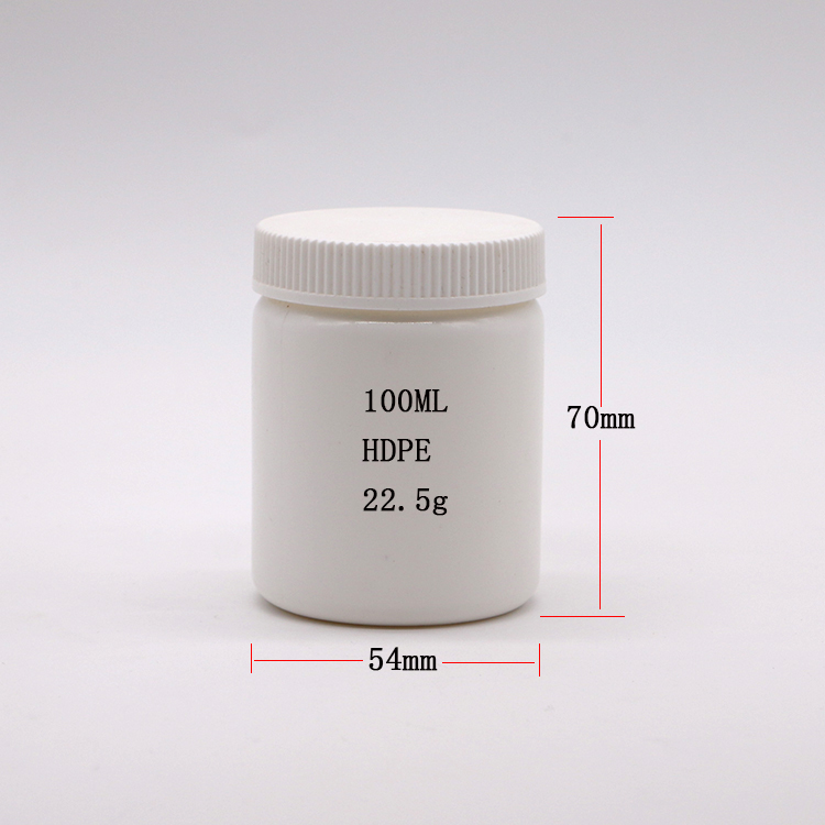 100mL HDPE Plastic Bottle Jar Customized Color/Print/Logo Small Capacity Wide Mouth Storage Container