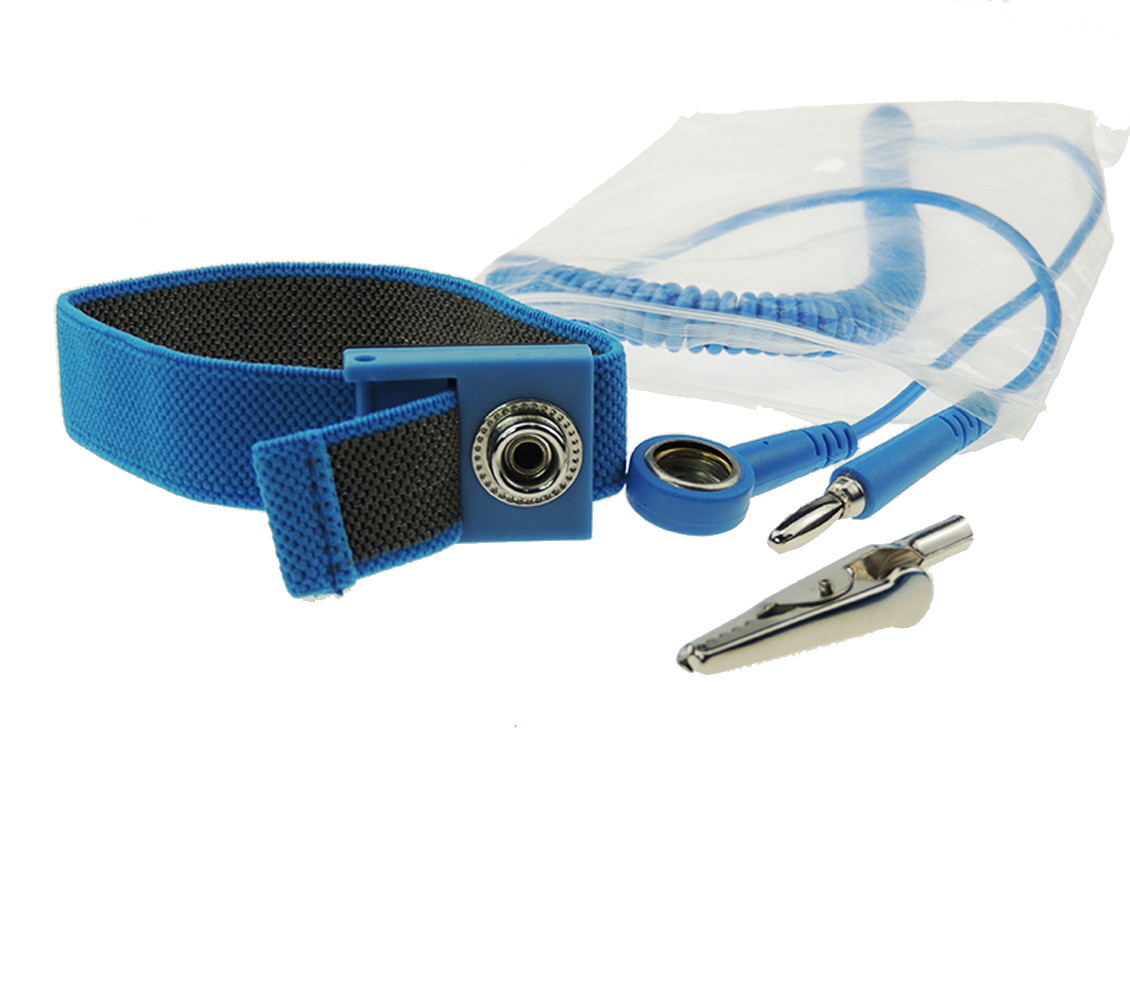 Blue Black 7MM Snap 1M5% ABS ESD Wrist Strap