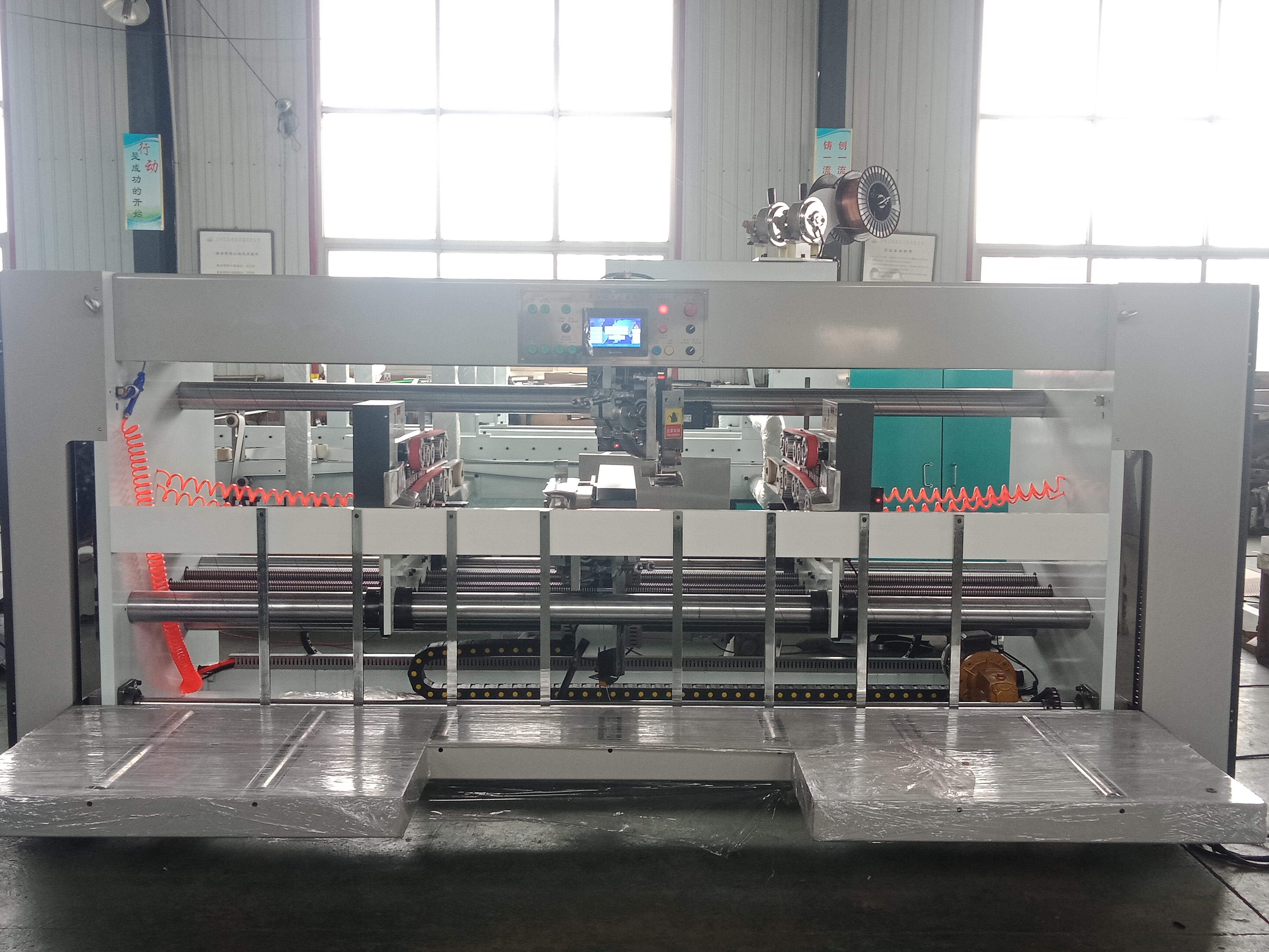 6000 Semi Automatic Double Piece Box Stitching Corrugated Carton Box Making Machine