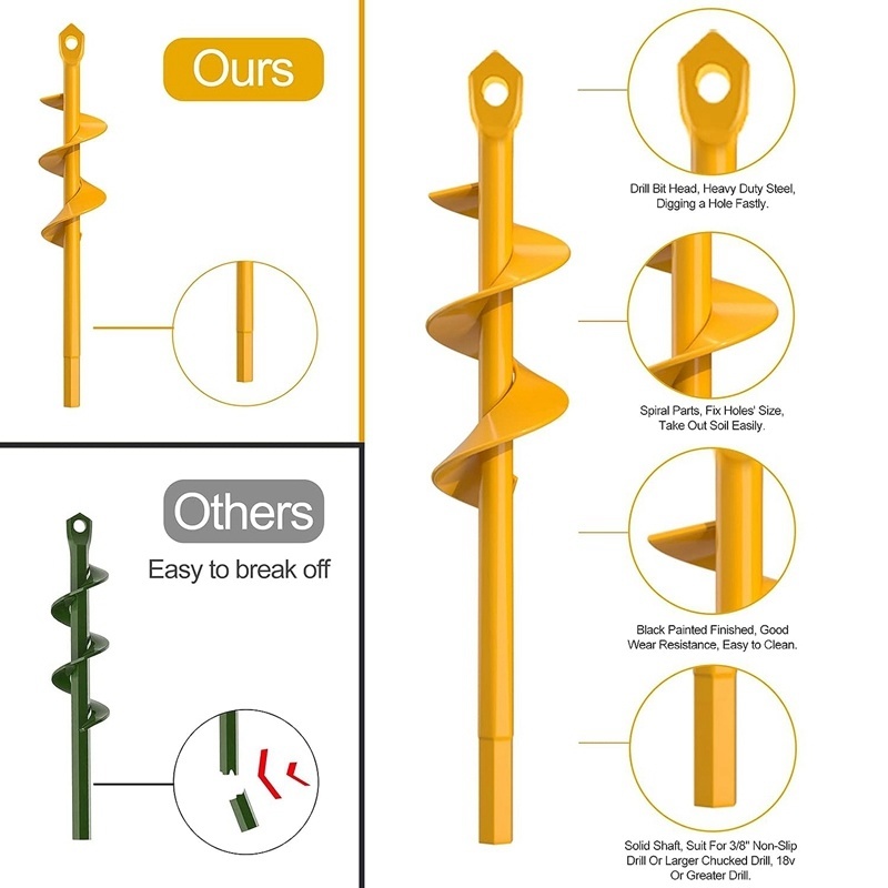OEM Garden Auger Spiral Shaft Auger Screw Planting Post Hole Digger Tools
