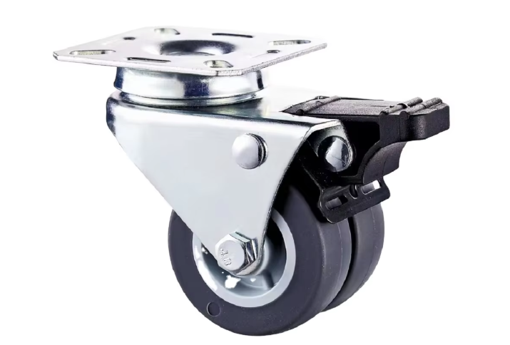 2 Inch TPR Twin Wheel Swivel Caster – Durable Double Wheel Trolley Caster for Smooth, Quiet Mobility