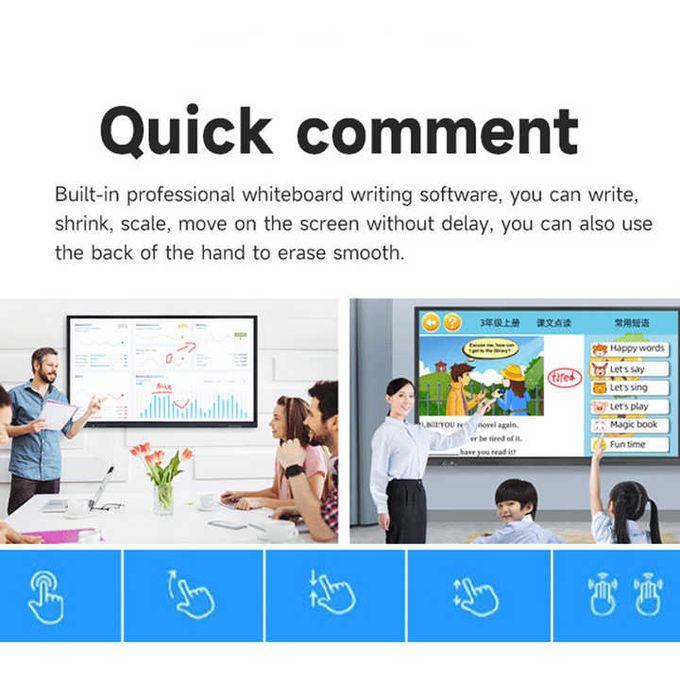 School Smart Interactive Whiteboard 4K All In One LCD Multi Touch 1920 X 1080