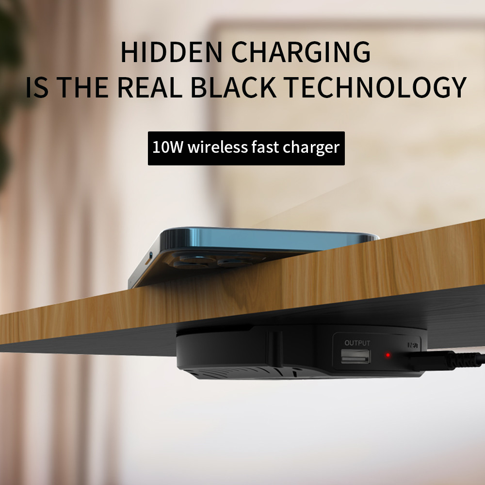 30MM Long Range 10W Invisible Wireless Charger Under Table Type