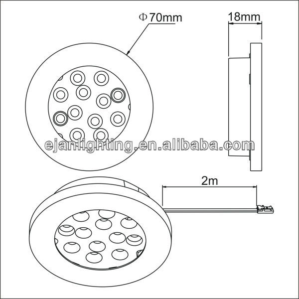 DC12V Recessed Downlight High Power Long Lasting Kitchen Under Cabinet Light