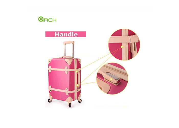 Double Spinner ABS Hard Shell Cabin Case Pink With Binding Belts