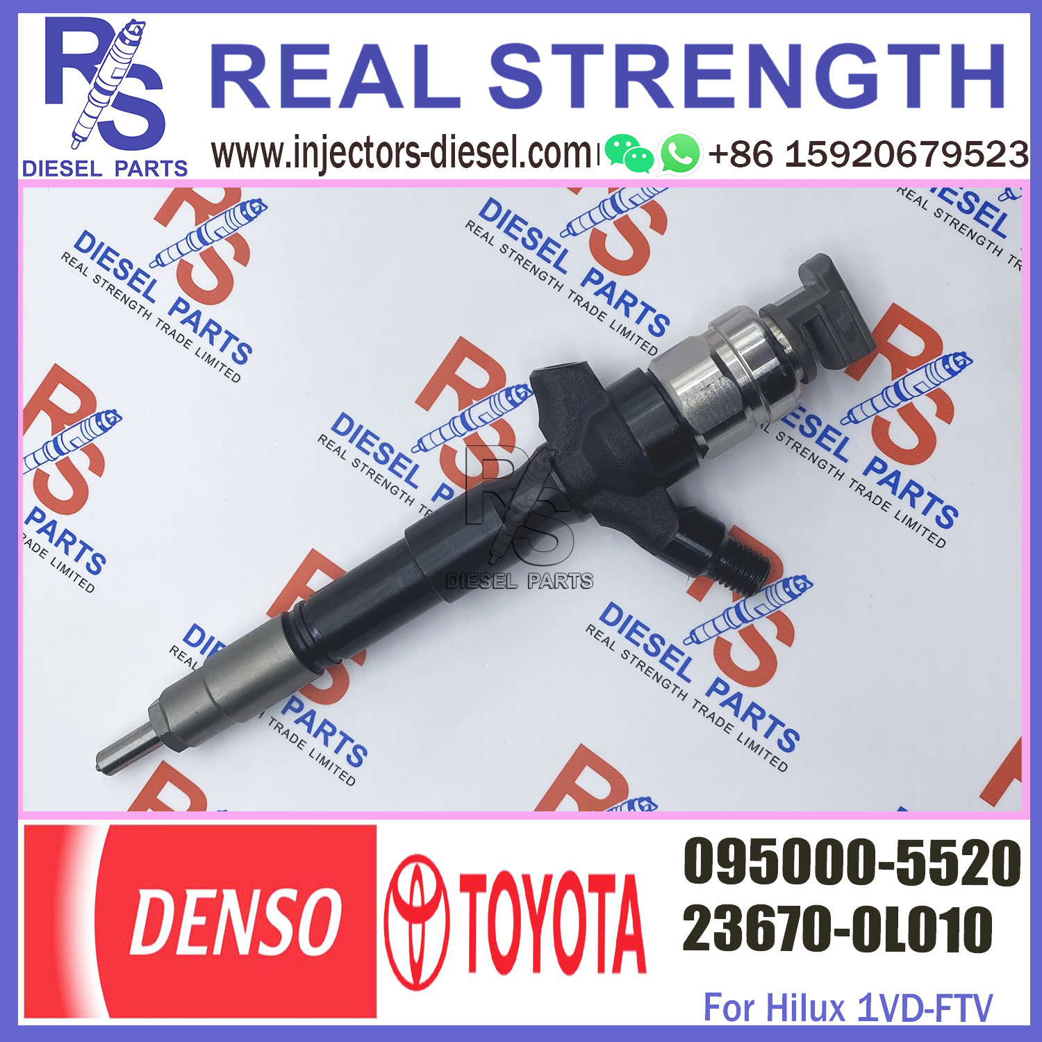 Diesel Common Rail Fuel Injector 095000-5520 For TOYO-TA HILUX 2KD-FTV 23670-0L010