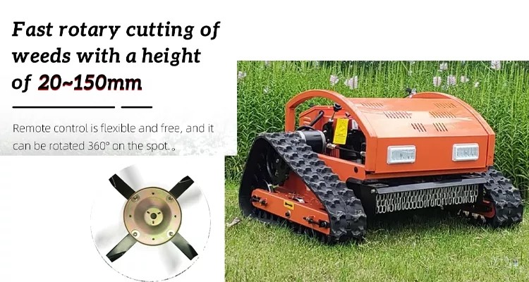 Intelligent Design Farm Lawn Mower Remote Control Crawler Lawn Mower