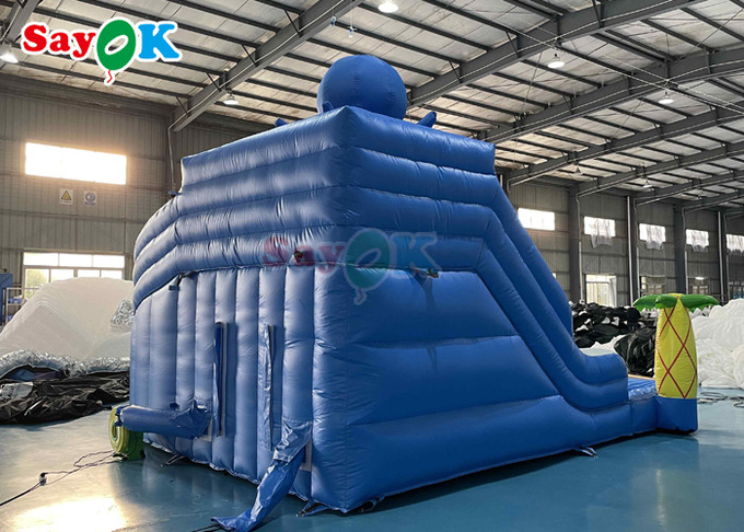 Amusement Park Inflatable Slide With Pool 19.7ft Giant Inflatable Shark Water Slide For Kids