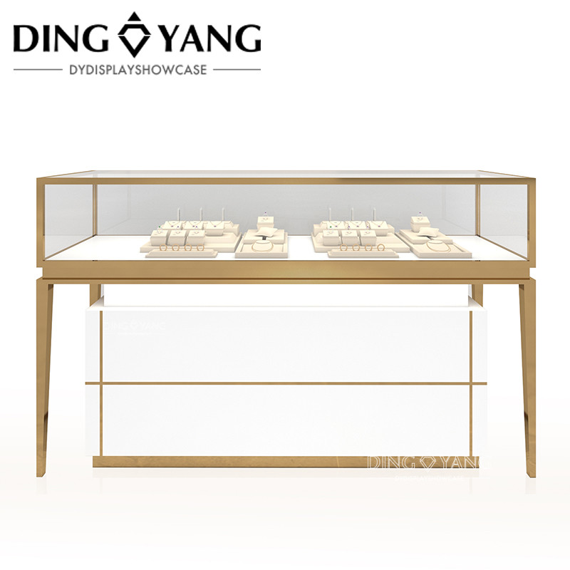 Round Wood Glass Showcase For Jewelry, High End Jewelry Showcase Customization Factory Exquisite Quality And Good Price
