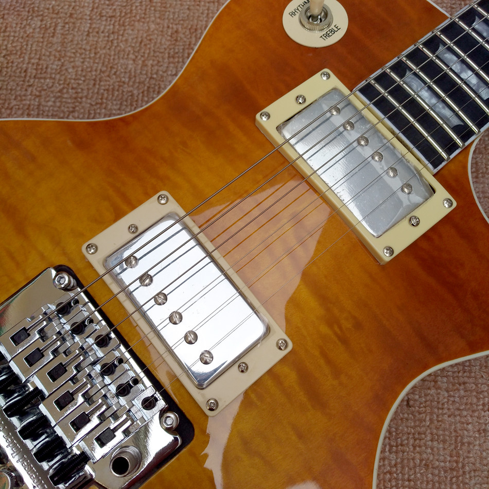New high quality Standard LP 1959 R9 electric guitar, Quilte Maple top tremolo bridge Rosewood Electric guitar, free shi