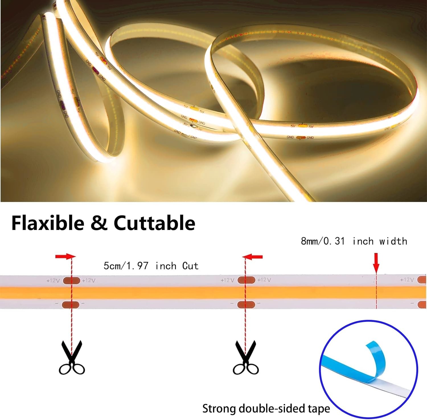 Ra 90 LED Strip Lights Series With 840 LEDs For Customizable Home Lighting