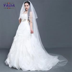 China Luxury off shoulder organza fabric bust latest gowns long tail ball gown alibaba wedding dress on sale