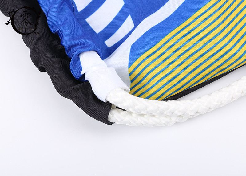 Sweden Team Sublimation Printed String Sports Bag , Custom Promotional Beach Pull String Bag