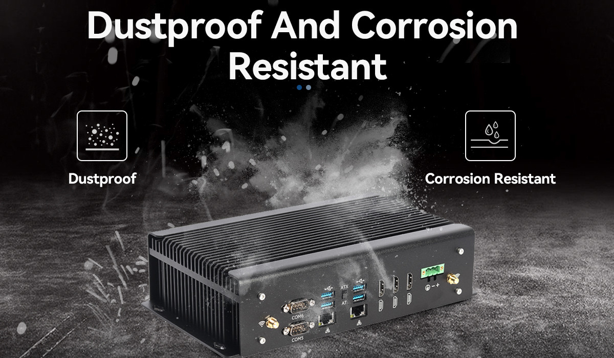 Fanless Industrial PC DDR4 Intel 11th Gen Core i7 10870H Mini PC With GPIO Dual LAN 6COM
