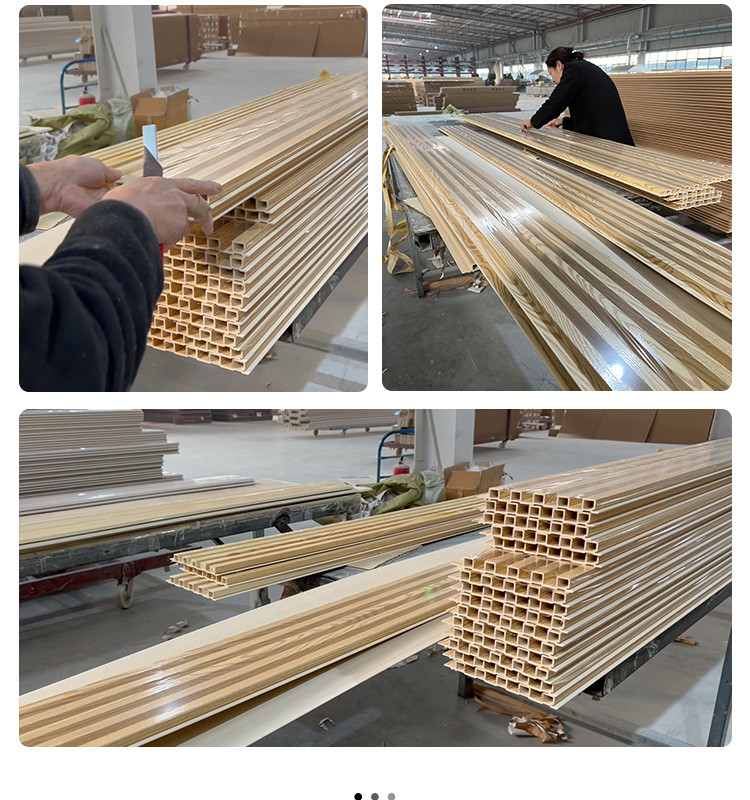 Anti Corrosion 3D Wood Plastic Fluted Wall Panel Grille