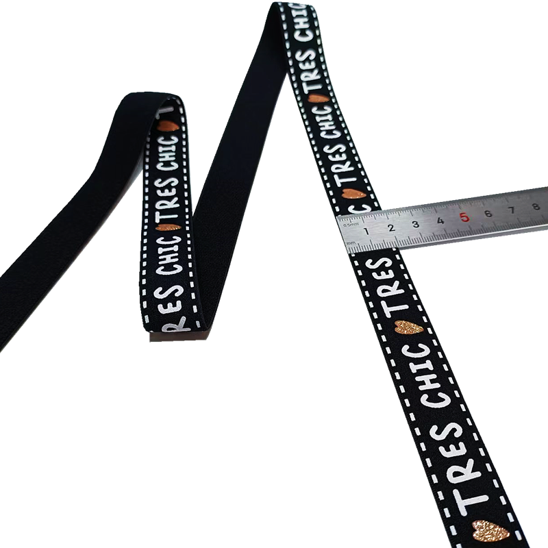 Lettered 20mm Elastic Webbing Custom Printed Elastic Band Nylon And Latex