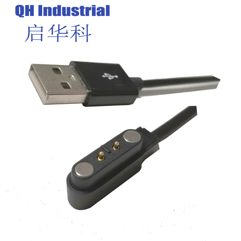 2Pin 4.0mm Solidwork Design Male Connector magnetic pogo pin Spring Force For PCB magnetic pogo pin connector