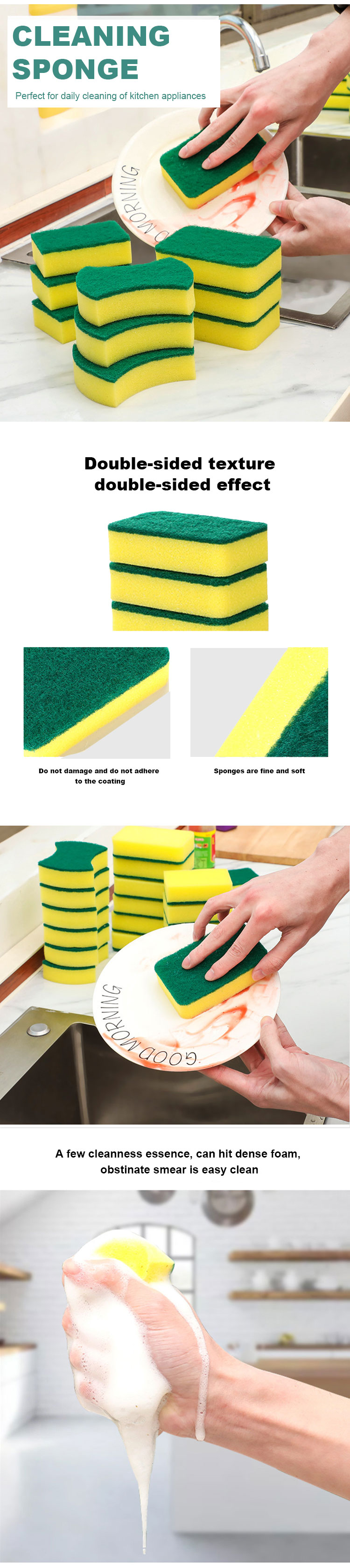 Customizable Kitchen Cleaning Sponge Sustainable Eco Friendly Dish Sponge