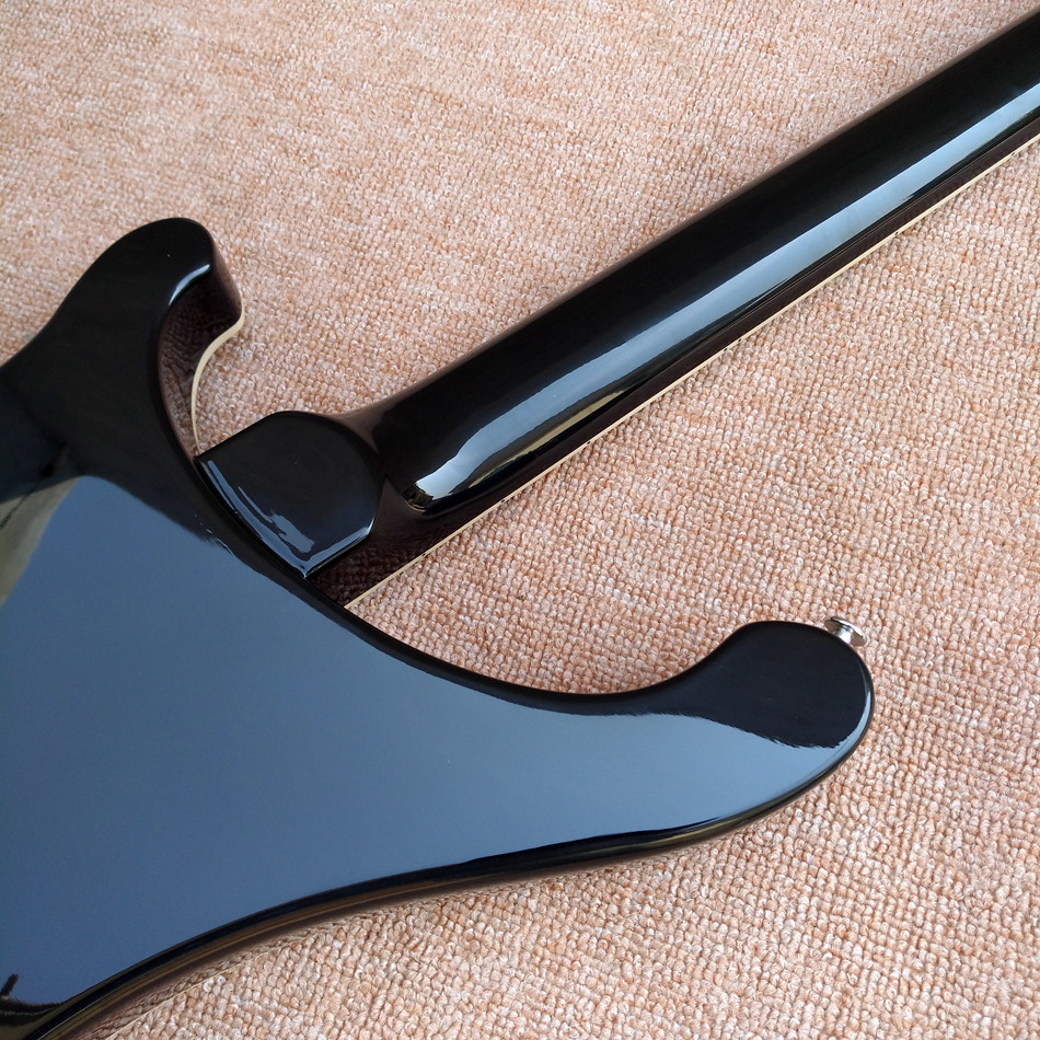 2018 Best Bass Top quality Rick 4003 model Ricken 4 strings Electric Bass guitar in black color, Chrome hardware