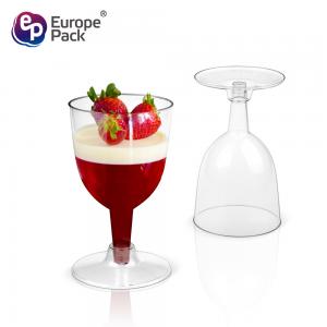 China Champagne Flutes 6oz Clear Hard Plastic Disposable Glasses Cocktail /Ice Cream /Juice/ Mousse Cups on sale