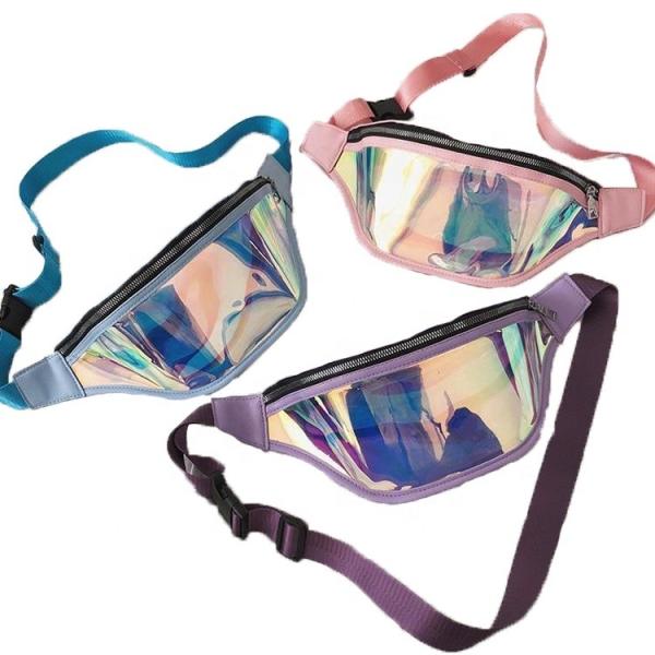 Transparent PVC Bum Bag Fashion Reflective Waist Bags Holographic Laser Fanny