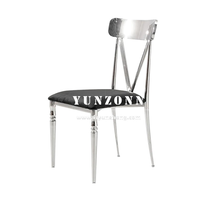 High Back Black Tufted Velvet Dining Chair Stainless Steel Legs Hotel Event Dinning Room SS Furniture Chairs