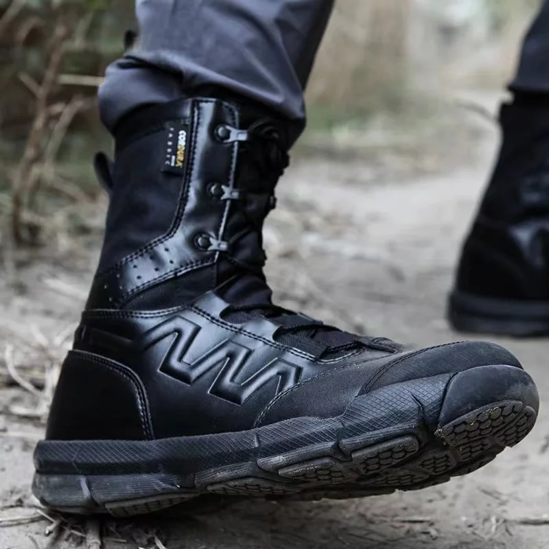 Navy Military Boots With Zipper Lightweight Desert Shoes Waterproof Breathable Thin