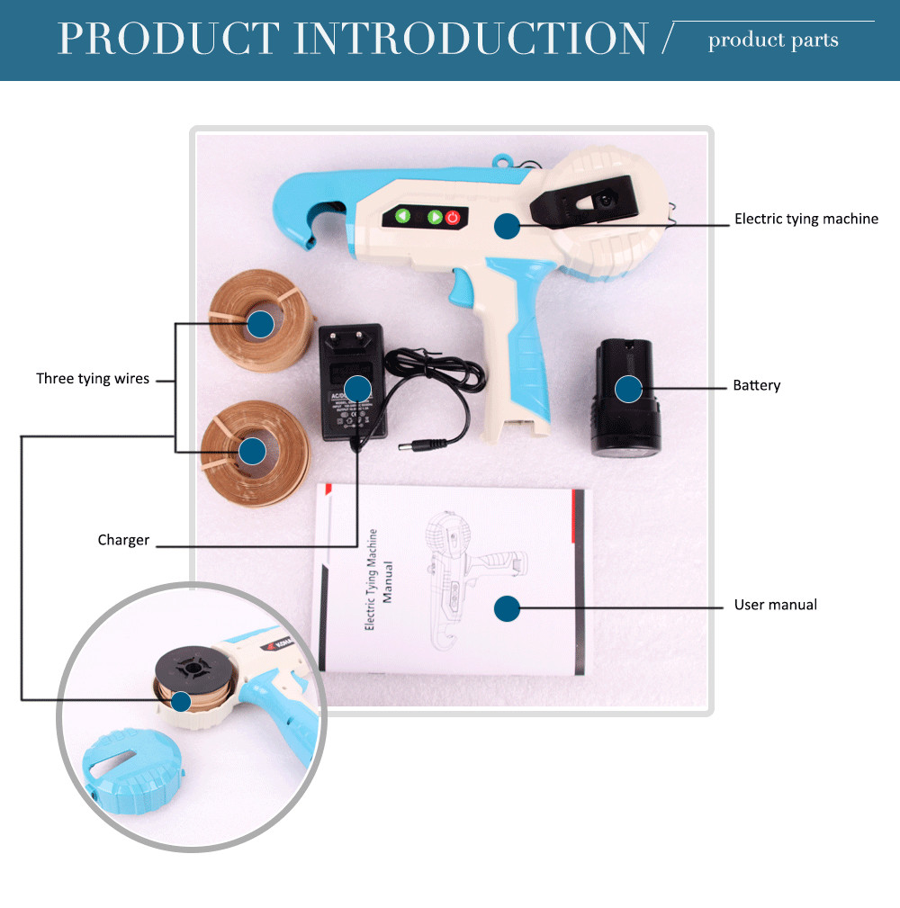 Swansoft 25mm High Efficient Elastic Twine Tying Tools Fruit Packaging Tie Machine Electric Tying Machine/Binder