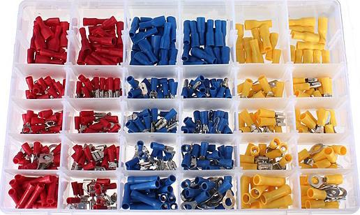 480pcs Insulated Terminals Electrical Crimp Connector Butt Spade Ring Fork With Storage Box