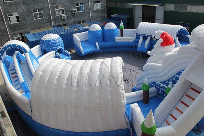 Huge Commercial Inflatable Water Park , Frozen Themed Aqua Park Equipment