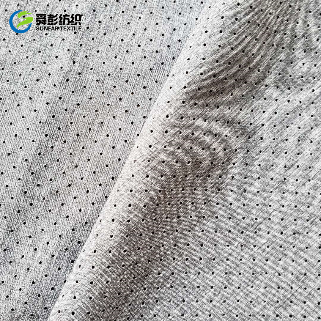Cationic Plain Polyester Spandex Fabric Melange Punching 150cm 100 Polyester Fabric