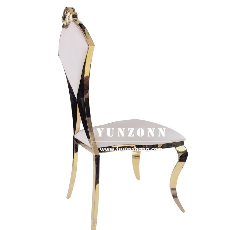 New Design Hotel Banqeut Wedding Chair Fan-Shape Chair Back Stainless Steel Chair