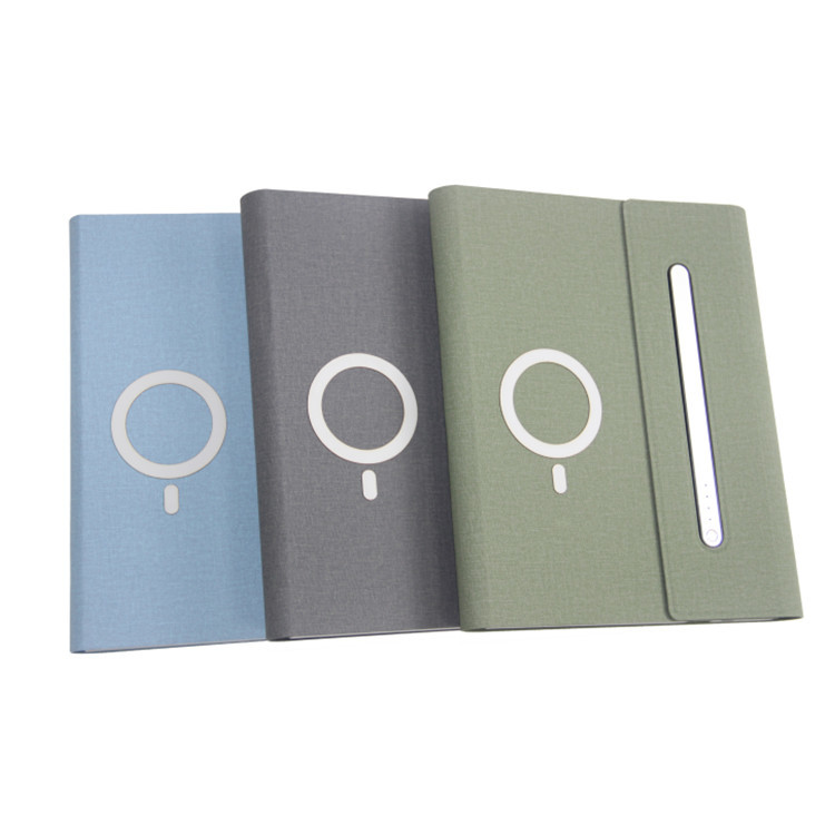 A5 Smart PU Leather Diary Notebook , Daily Planner Notebook With Power Bank