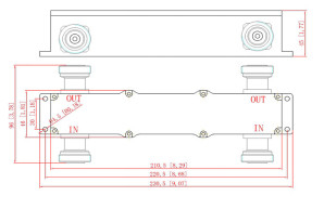 Wide Band 340/380-2700MHz 2in 2out DIN F Hybrid Coupler