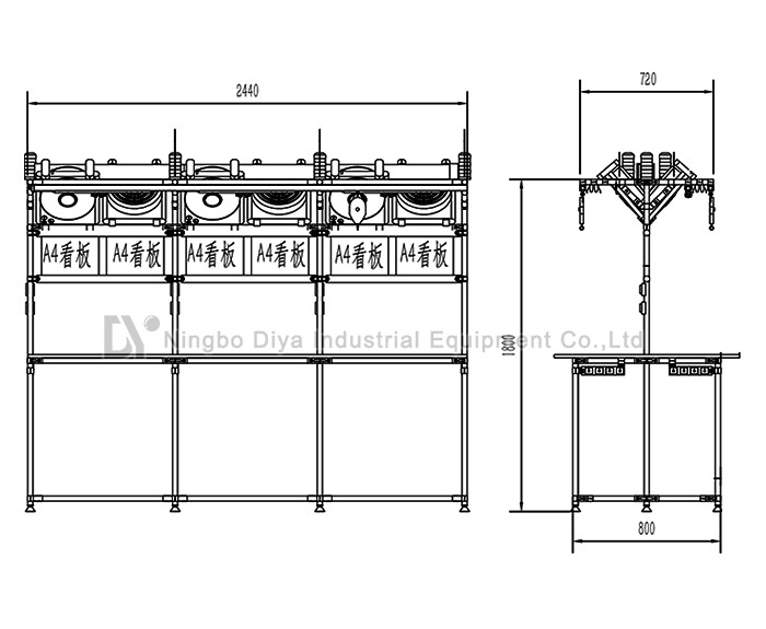 Double Side Production Work Tables , Customized HI Q Line Pipe Workbench