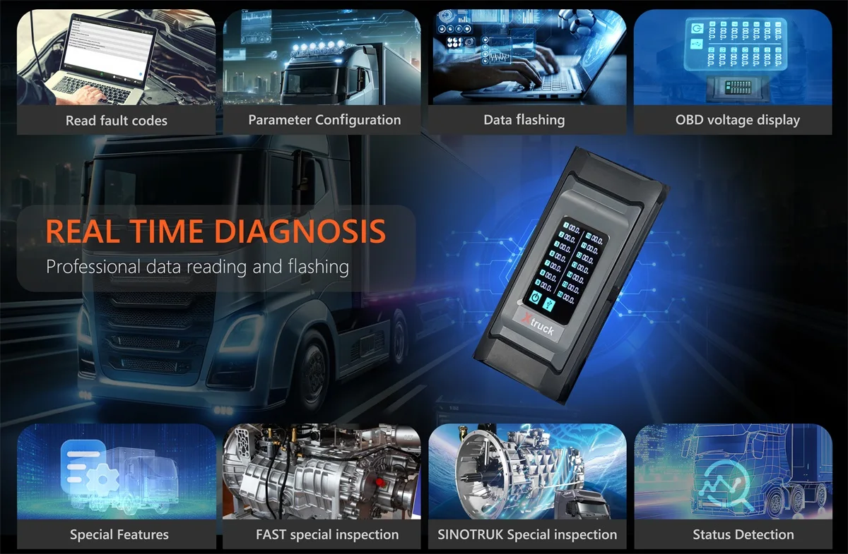 Diagnostic Tool for Xtruck Chassis Inspection with ZF Function Reading Code FAST SINOTRUCK ZF gearbox transmission Test