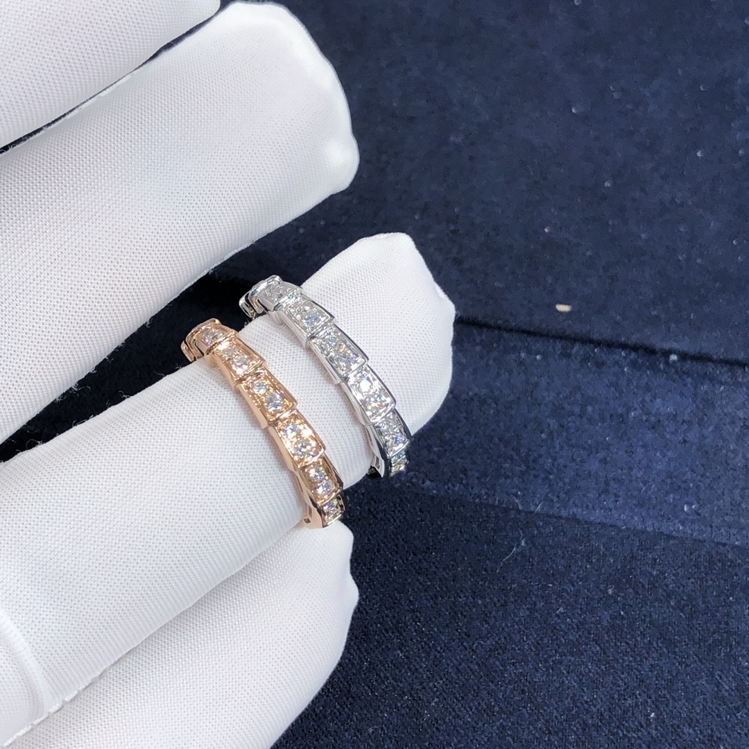 Elegant Customized 18K Gold Serpenti Viper Ring Diamond Ring Yellow Gold White Gold