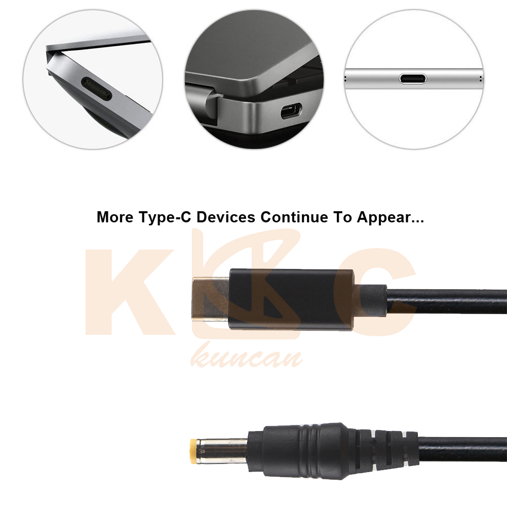 20V 15V 9V 5V PD Charging Cable USB Type C 3.1 Male To DC Male 5521 5525mm Connector