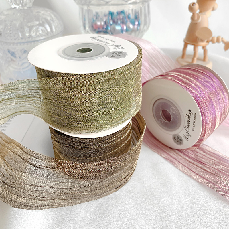 Polyester 38mm Organza Ribbon Eco Friendly Pale Pink Organza Ribbon