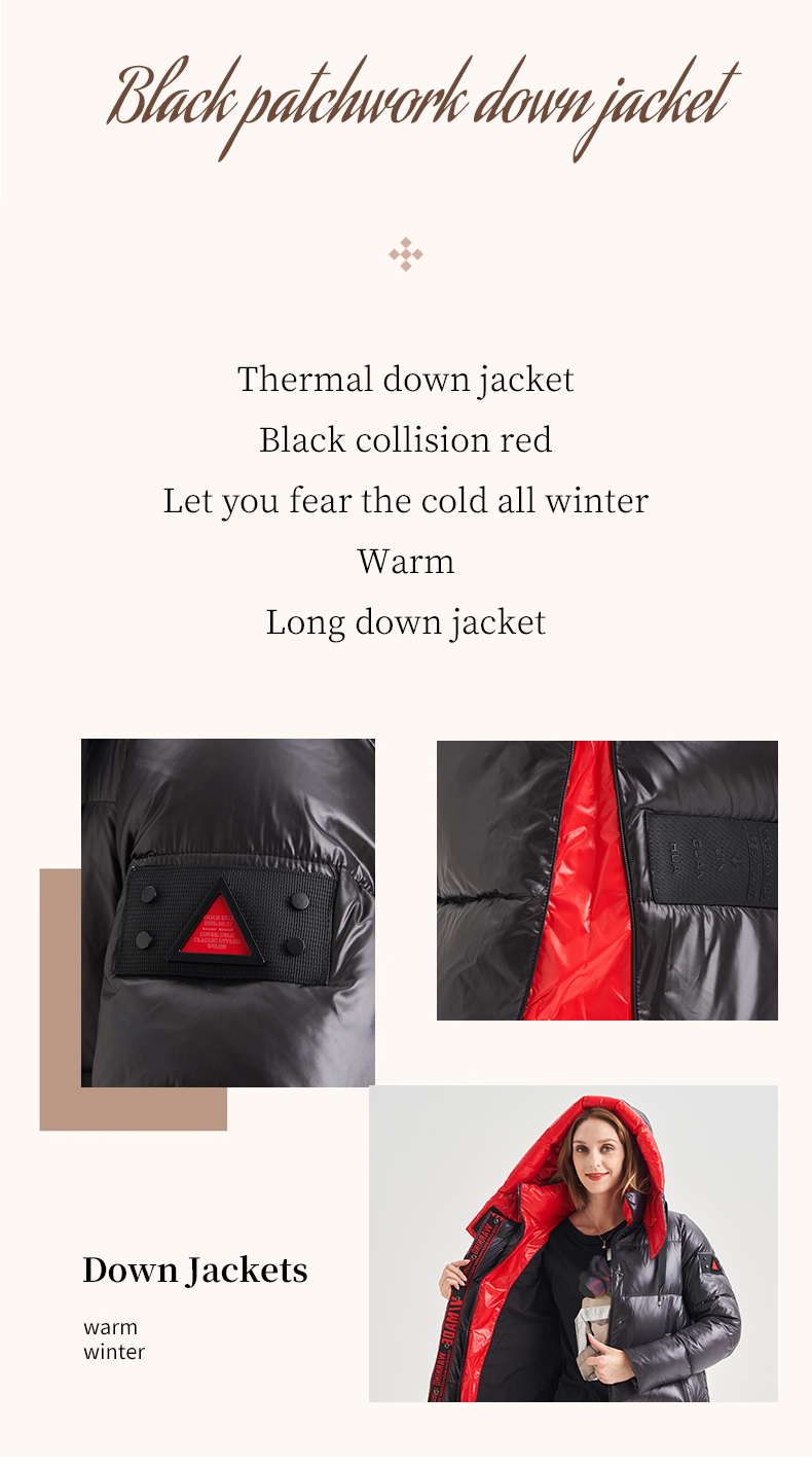 FODARLLOY Fall Winter Women Middle and long cotton-padded lady winter coat zipper two large size cotton-padded lady with hat