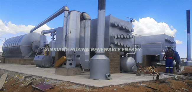 Batch Type Small Pyrolysis Plant Huayin Waste Plastic Scrap To Fuel Oil